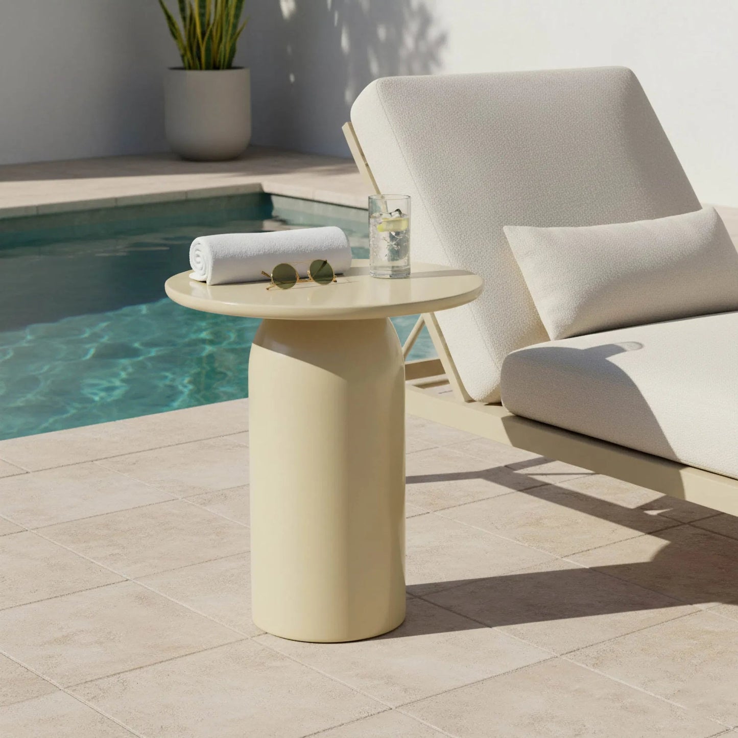 015 SI-2527572 | Lifestyle | Vision Side Table by LH Imports. Made from concrete in a unique style.