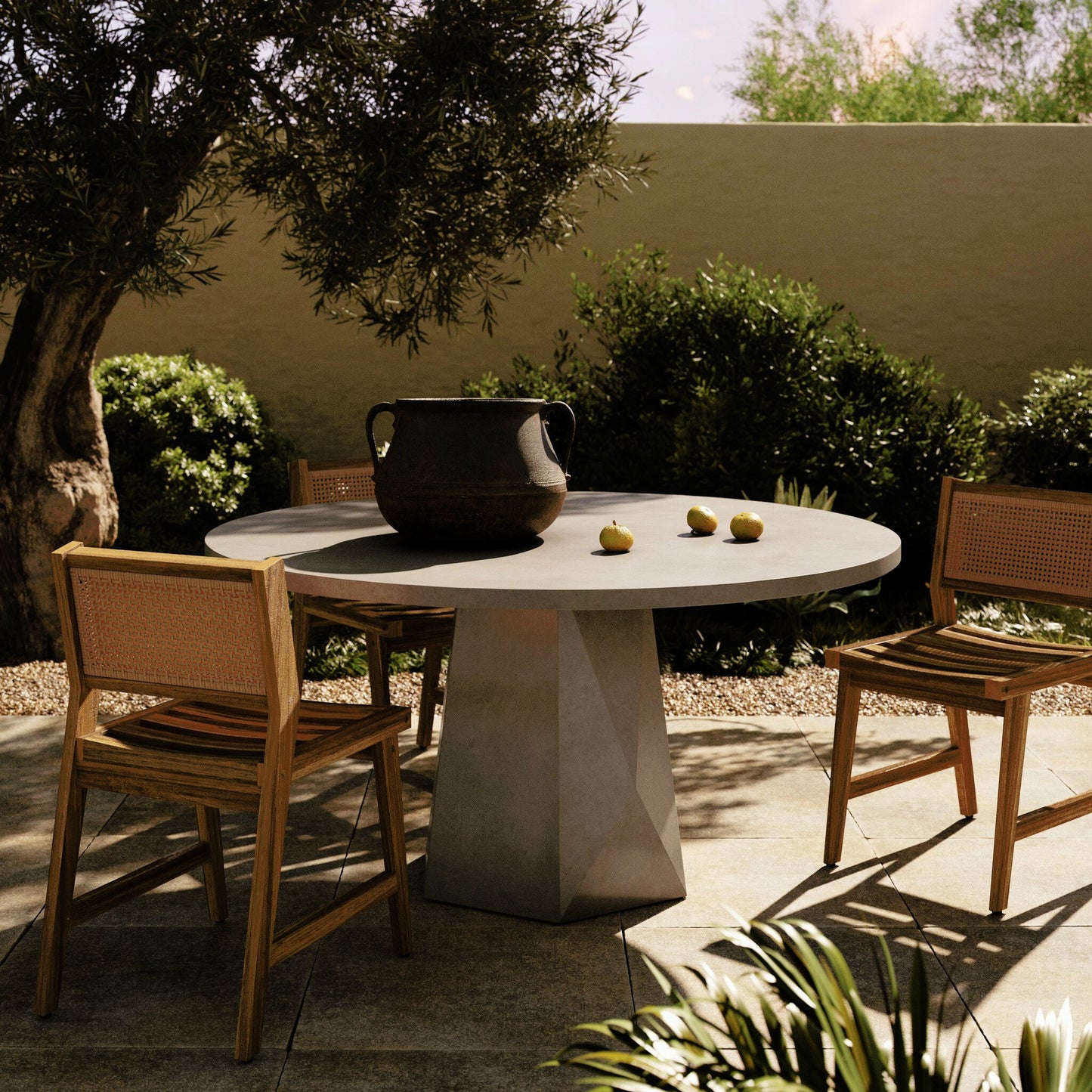 018 SI-1714548 | Lifestyle | Bowman Outdoor Dining Table by Four Hands. Made from unique in a modern style.
