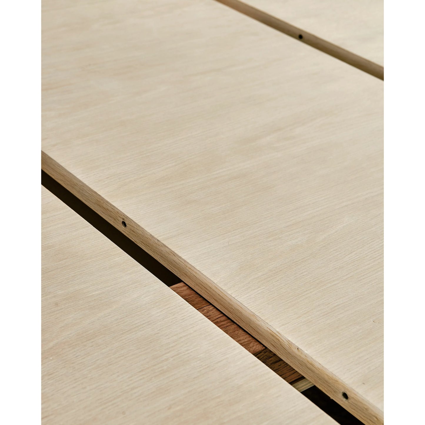 003 SI-2186262 | Closeup | Water Swell Danish Cord Dining Table by Jonathan Charles in bleached oak. Made from oak, danish cord, metal in a transitional style.