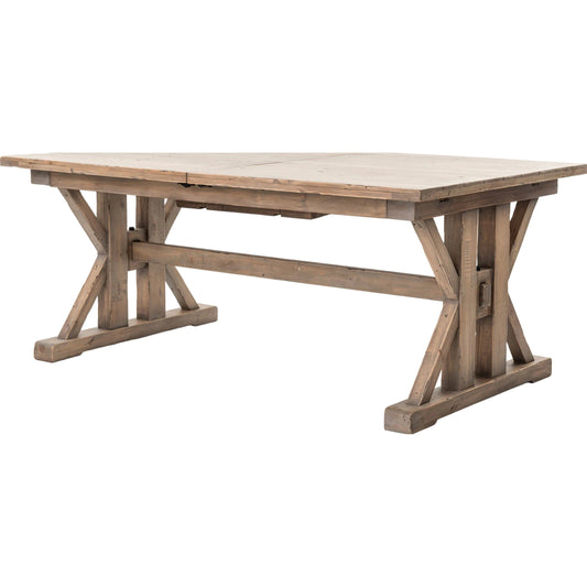 Tuscanspring Dining Table by Four Hands in sundried wheat. Made from solid mixed reclaimed wood in a cottage & farmhouse style.