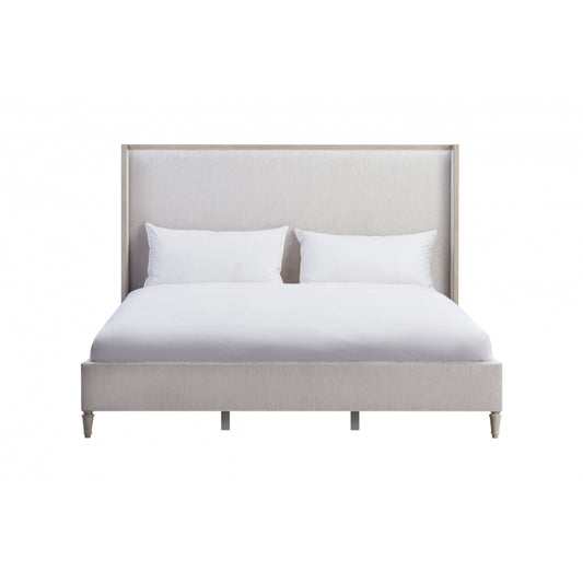 001 SI-2130651,SI-2130652 | Primary Silo | Zest Wing Back Bed by Zest in cream. Made from rubberwood, fabric in a modern style.