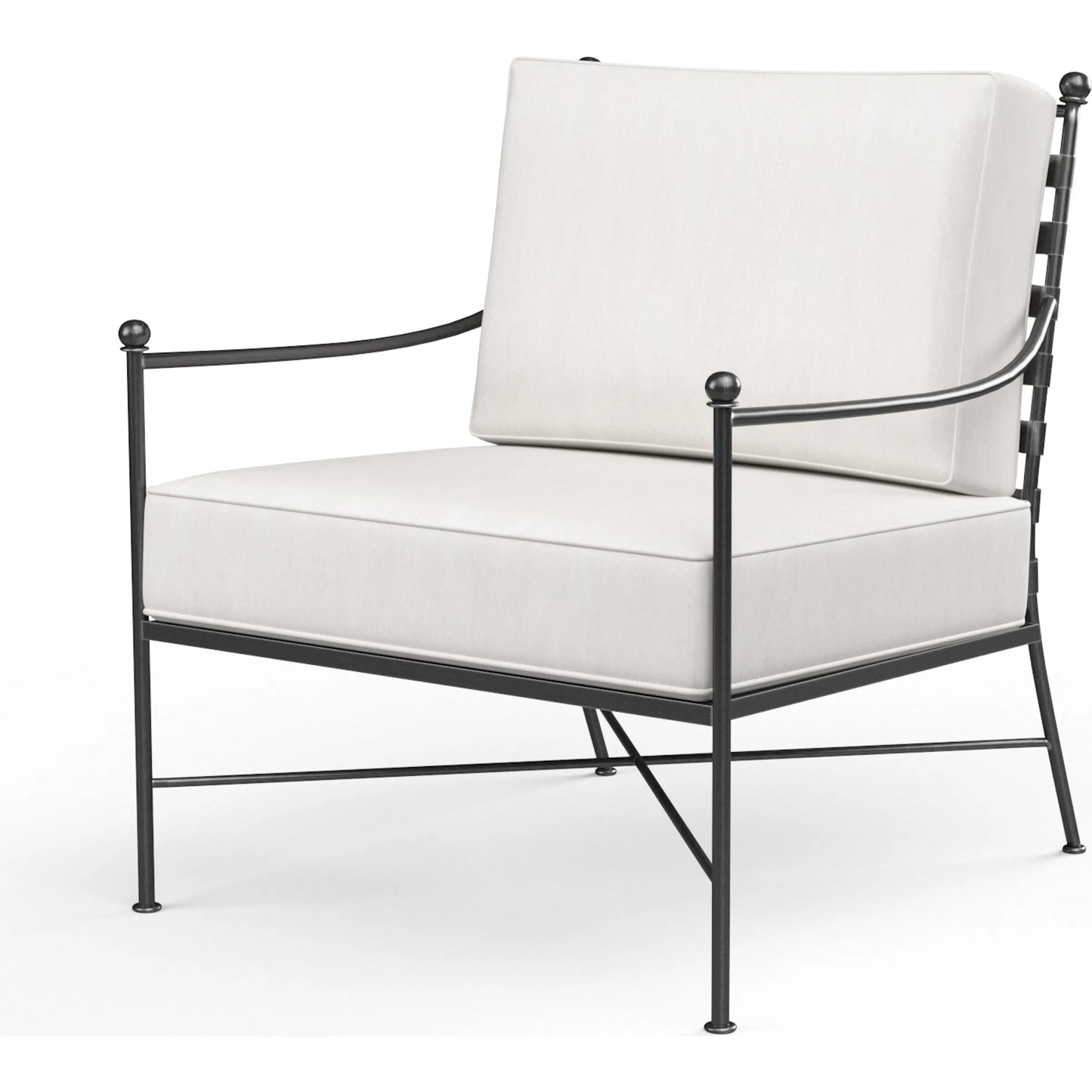 001 SI-2166916 | Primary Silo | Provence Outdoor Club Chair by Sunset West in pewter. Made from wrought iron in a modern style.