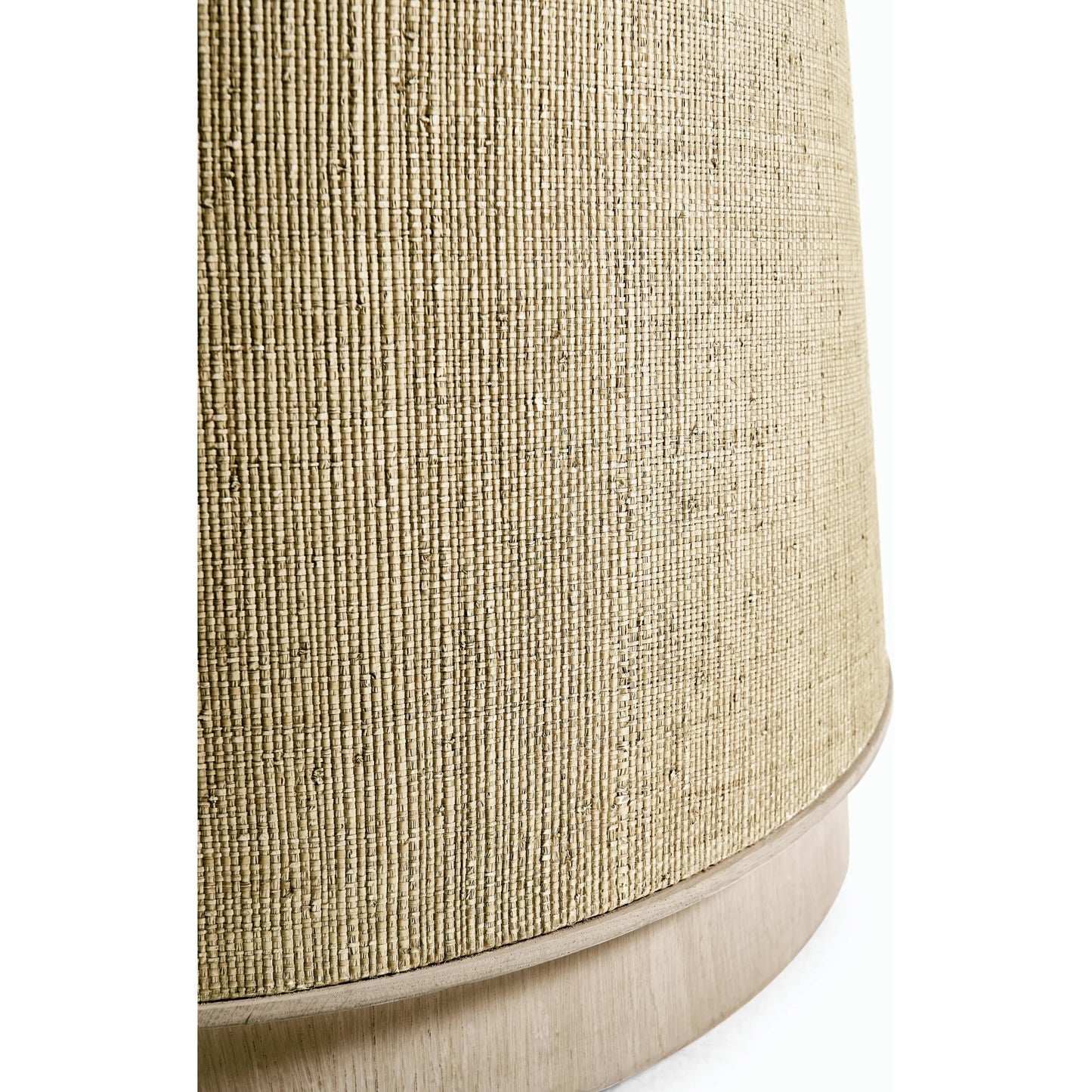 004 SI-2186260 | Closeup | Water Abyss Single Pedestal Dining by Jonathan Charles in brown and performance linen. Made from oak solids, veneers, grass cloth in a modern style.