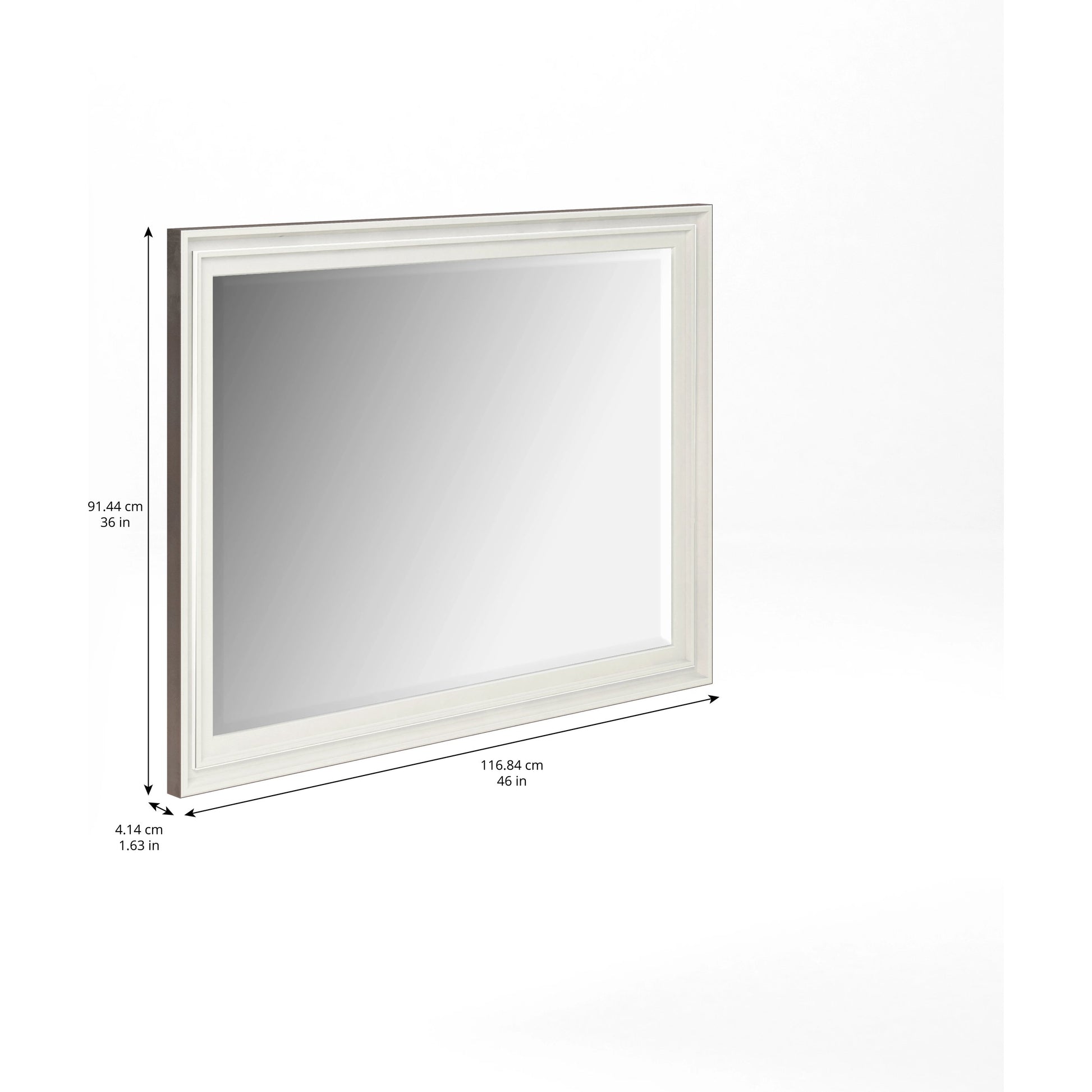 Blanc Landscape Mirror by A.R.T. Furniture in alabaster, burnished bronze. Made from parawood solids, glass in a modern style.