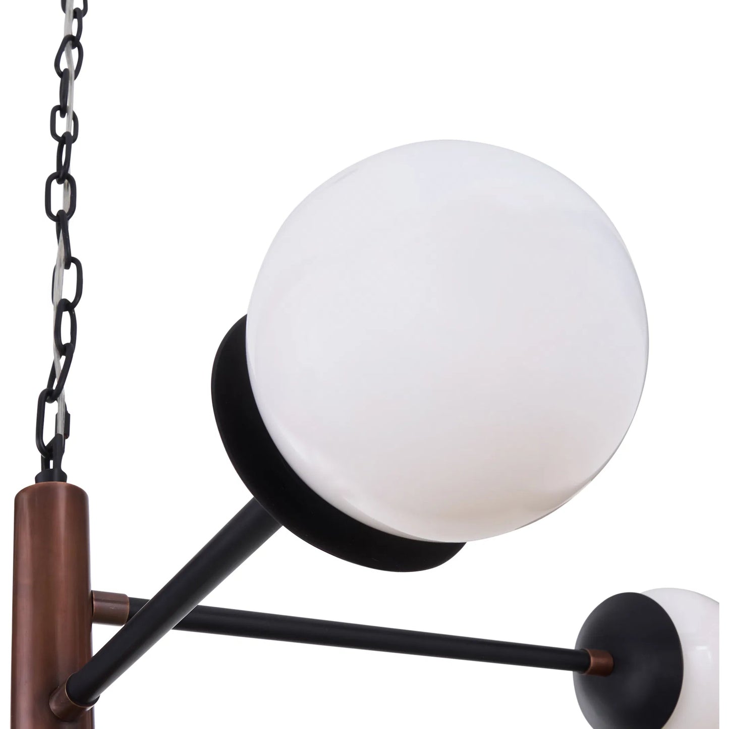 007 SI-2533979 | Closeup | Alvar Chandelier by Wildwood in gold, black and copper, black, white. Made from unique in a unique style.