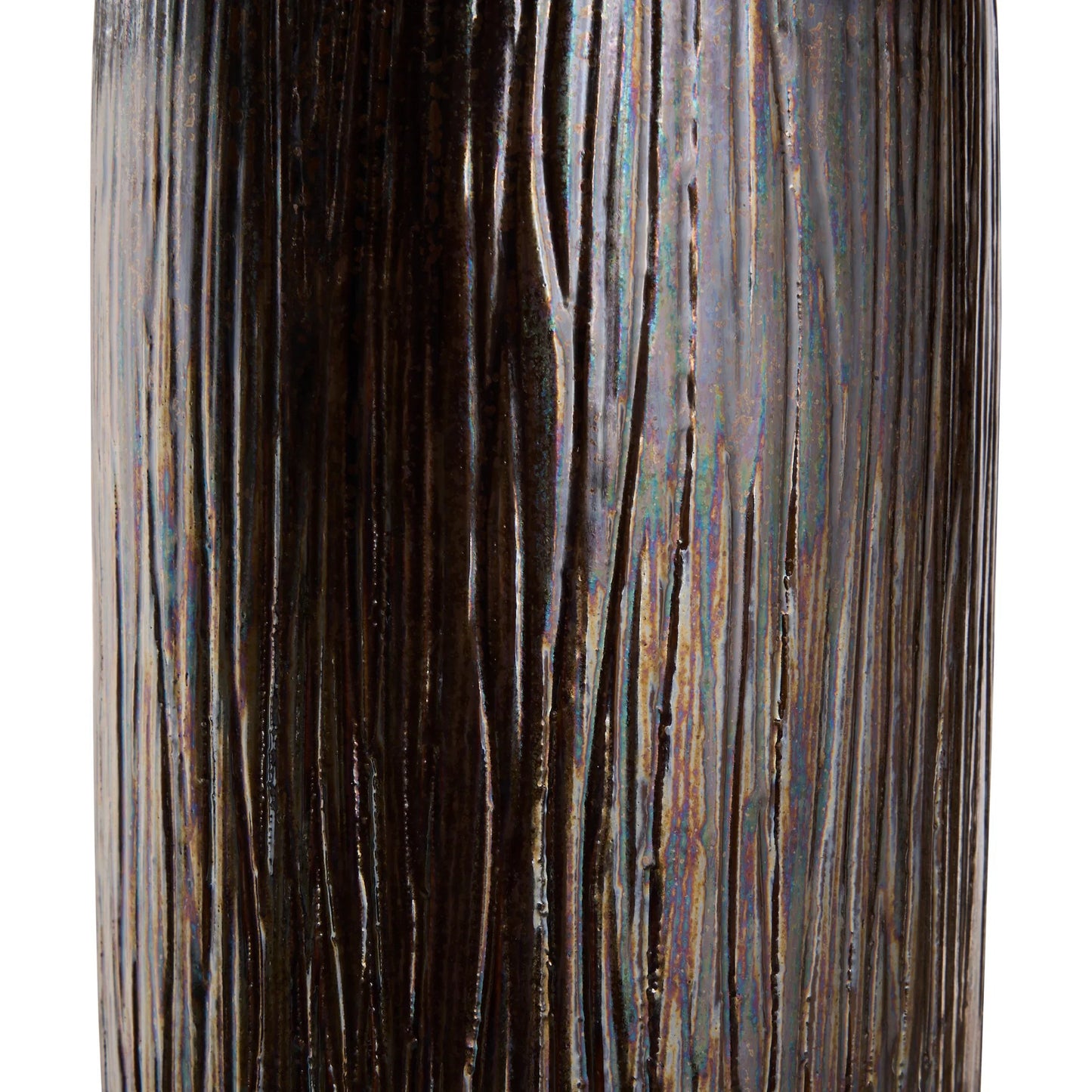 005 SI-2534038 | Closeup | Lugana Lamp by Wildwood in brown and metallic glaze. Made from unique in a unique style.