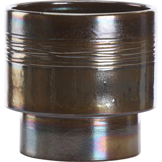 000 SI-2534039 | Primary Silo | Lugana Vase by Wildwood in brown and metallic reactive glaze. Made from unique in a unique style.