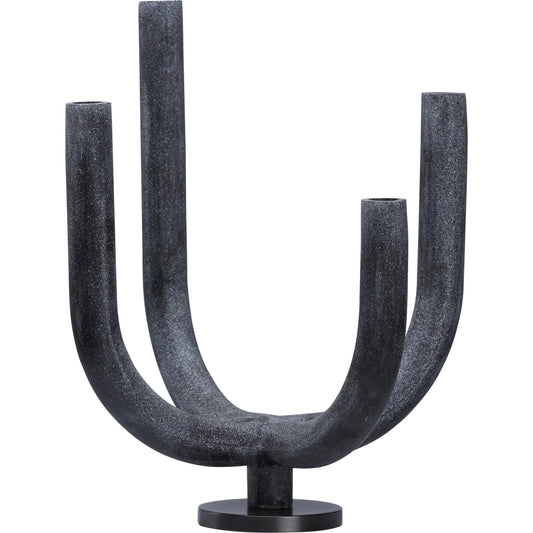 001 SI-2533974 | Primary Silo | Adan Candleholder by Wildwood in black, gray and natural black, modern bronze. Made from unique in a unique style.
