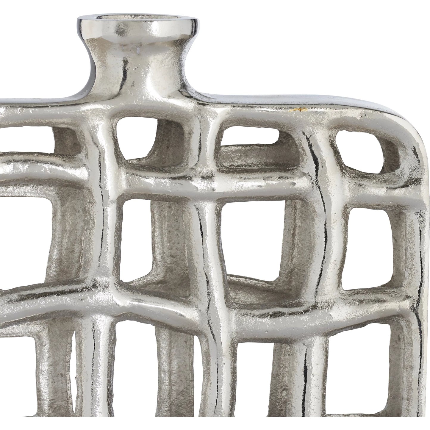 007 SI-2534092 | Closeup | Xavier Tall Urn by Wildwood in silver and nickel. Made from unique in a unique style.