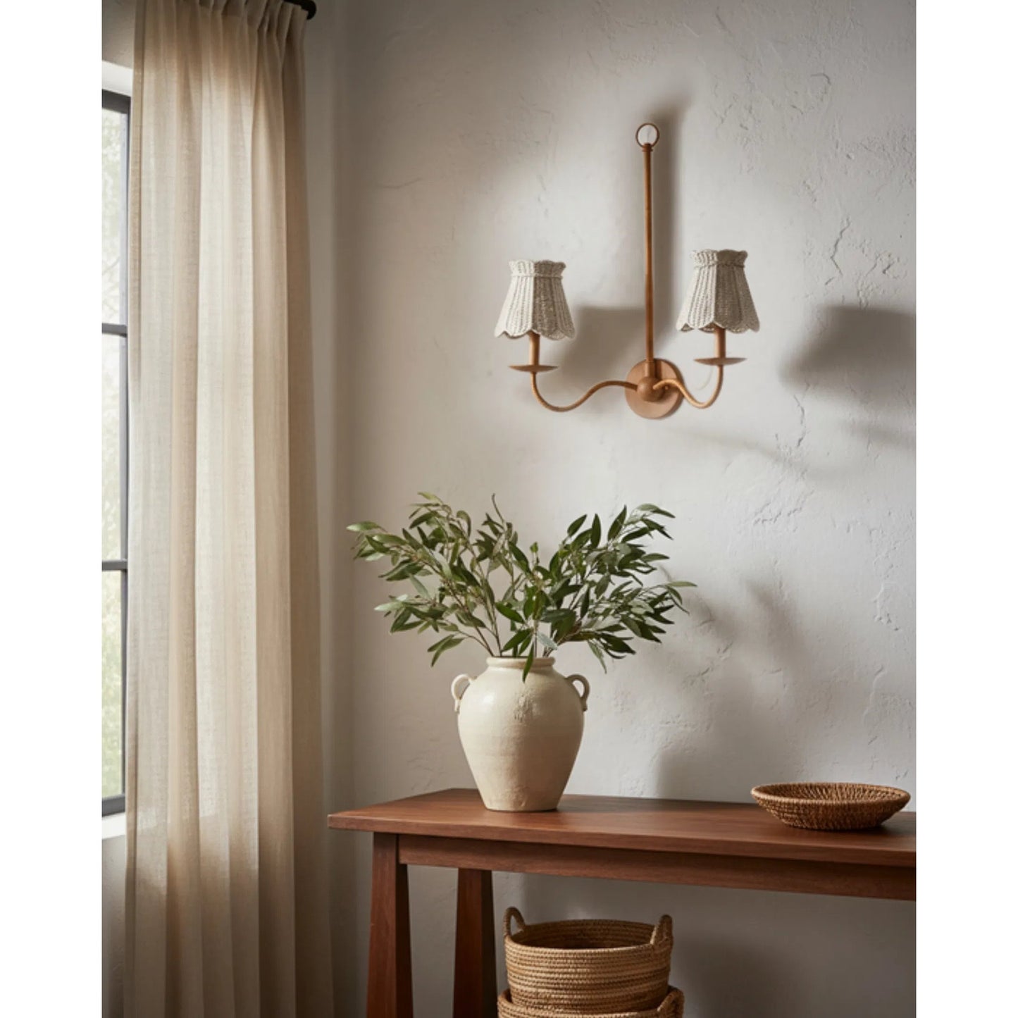 016 SI-2191841 | Lifestyle | Saxon Double-Light Wall Sconce by Currey and Company. Made from unique in a modern style.