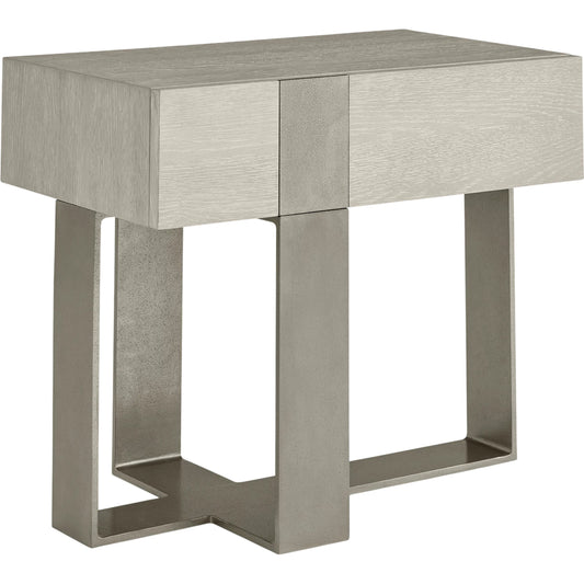 001 SI-2534120 | Primary Silo | Tempo Nightstand by Bernhardt in beige. Made from wood, metal in a unique style.