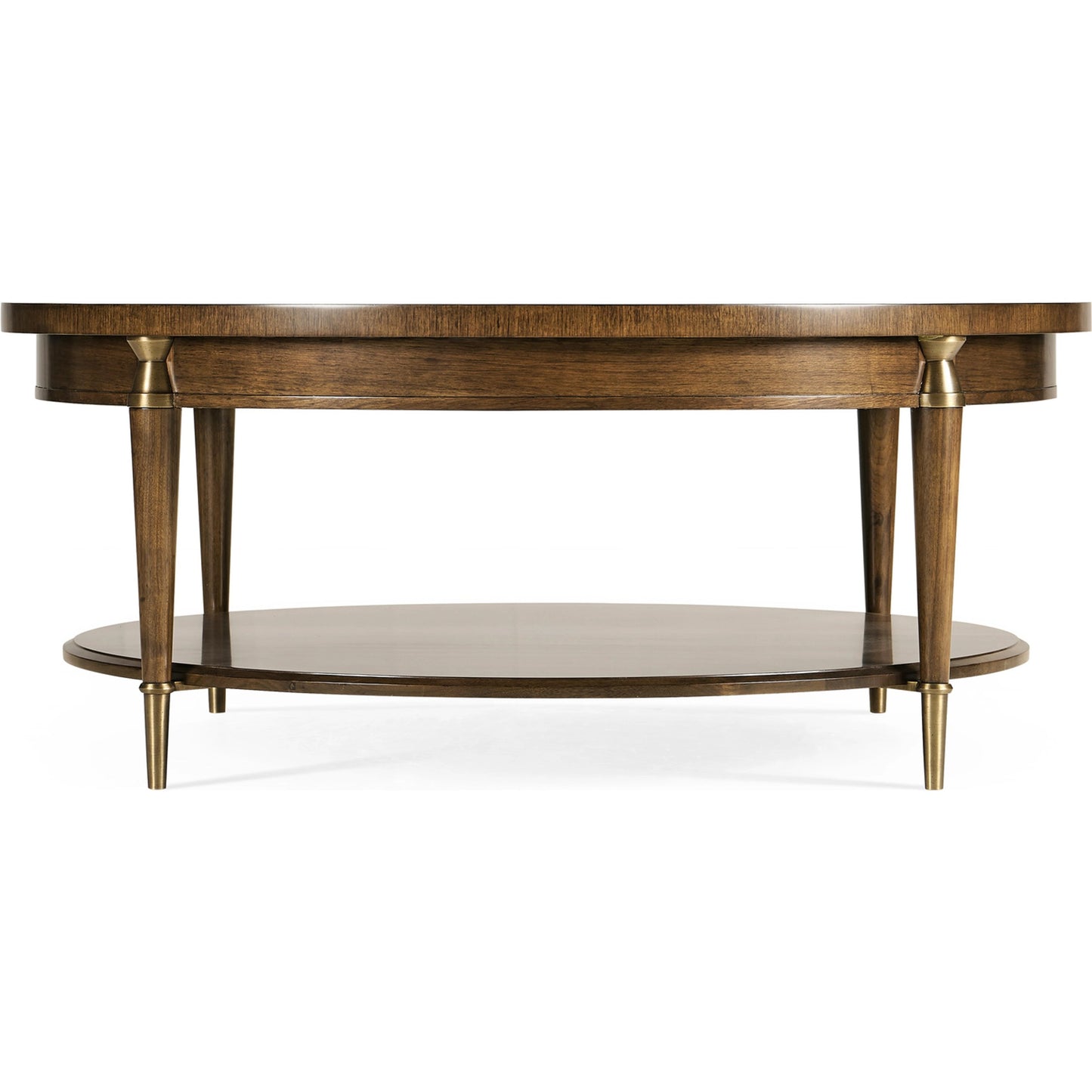 002 SI-1991099 | Additional Silo | Toulouse Round Cocktail Table by Jonathan Charles in walnut. Made from walnut quarter figured veneer in a modern style.