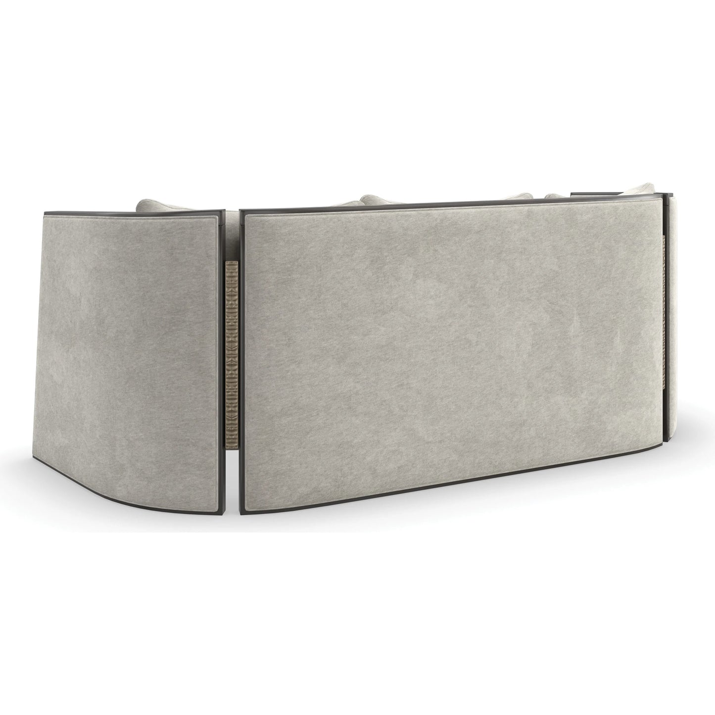 004 SI-2193911 | Additional Silo | Cut Away Sofa by Caracole in seal skin, brushed gold. Made from birch in a unique style.