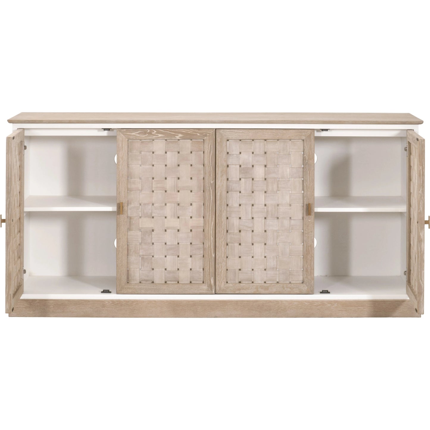002 SI-2021762 | Additional Silo | Weave Media Sideboard by Essentials For Living in smoke gray oak, white painted oak. Made from solid oak wood, mdf, plywood in a cottage & farmhouse style.