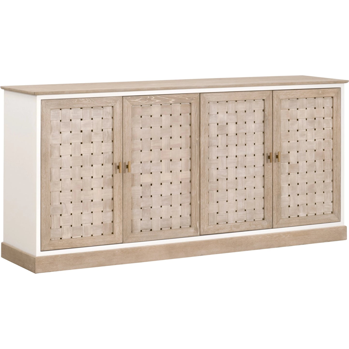 001 SI-2021762 | Additional Silo | Weave Media Sideboard by Essentials For Living in smoke gray oak, white painted oak. Made from solid oak wood, mdf, plywood in a cottage & farmhouse style.