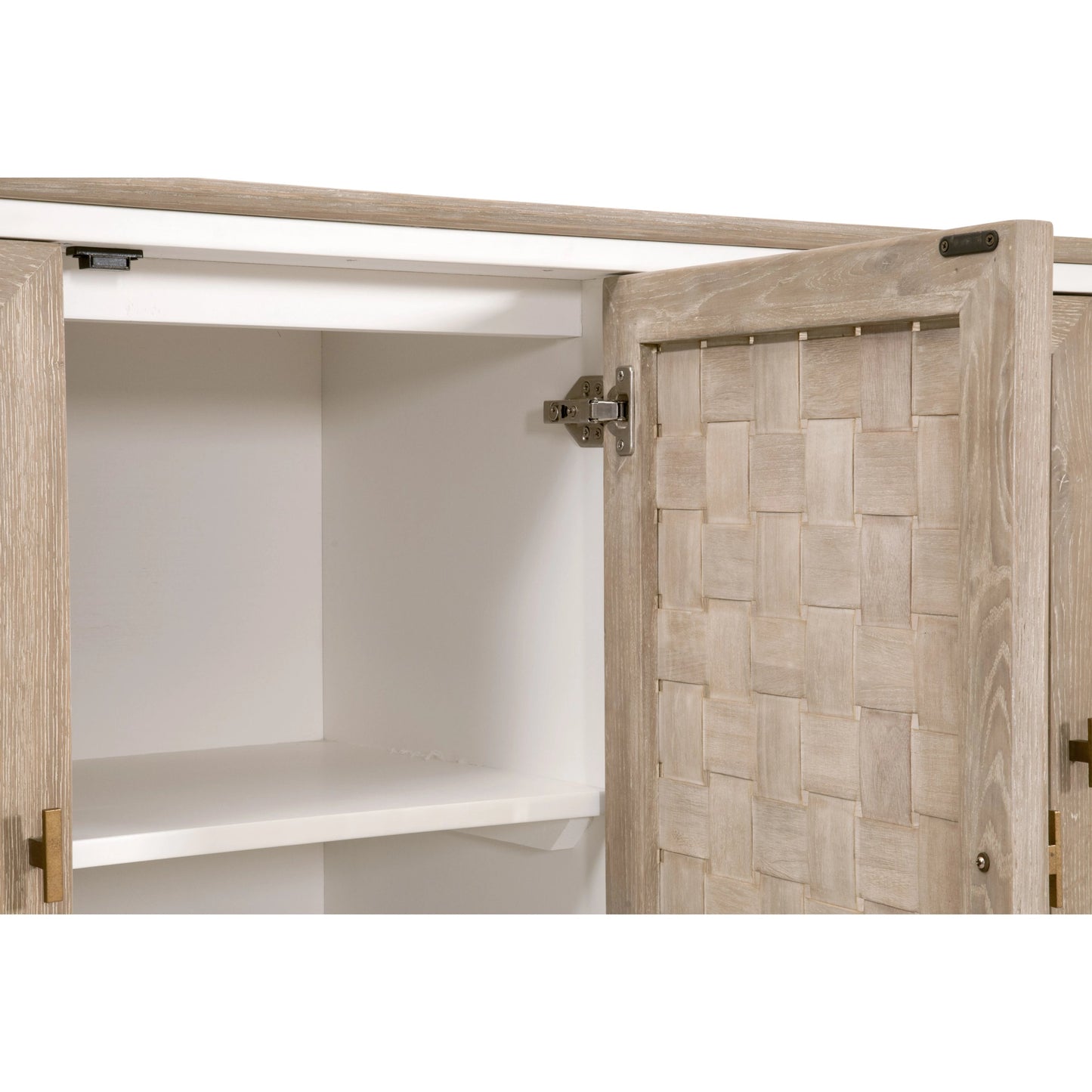 009 SI-2021762 | Additional Silo | Weave Media Sideboard by Essentials For Living in smoke gray oak, white painted oak. Made from solid oak wood, mdf, plywood in a cottage & farmhouse style.
