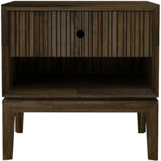 West Nightstand by LH Imports in brown and chestnut. Made from solid acacia, mdf acacia veneer, plywood in a modern style.