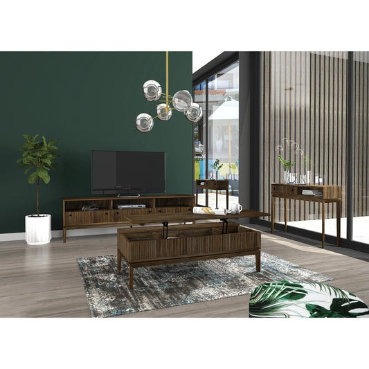 West Coffee Table w/ Lift Top by LH Imports in brown and chestnut, black. Made from solid acacia, mdf acacia veneer in a modern style.