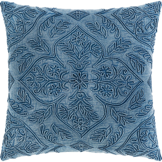 001 SI-1893548,SI-1893549,SI-1893550,SI-1893551 | Primary Silo | Wedgemore Pillow - 24945 by Surya in blue. Made from 100% cotton in a traditional style.