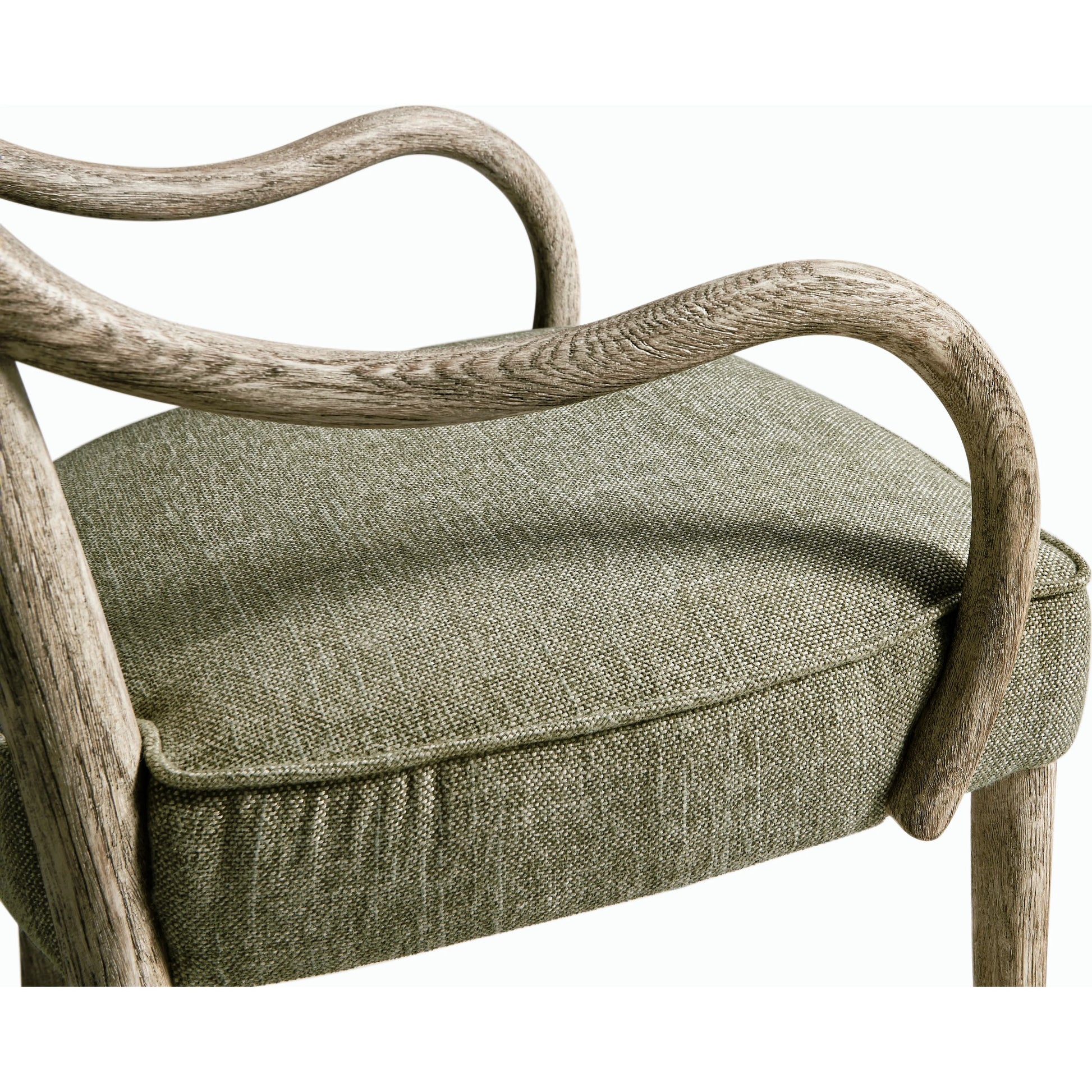 Ampney Arm Chair (Set of 2) by Jonathan Charles in light brown and washed grey oak. Made from oak, foam, fabric in a traditional style.