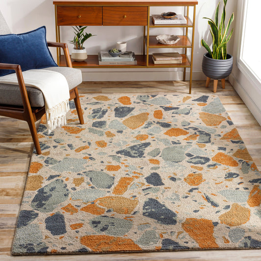 Winchester Rug - 30280 by Surya in rust, dark blue, sage, medium brown, light beige. Made from 100% wool in a unique style.