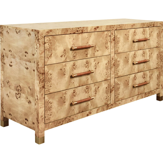 Winchester Six Drawer Chest by Worlds Away in brown. Made from unique in a modern style.
