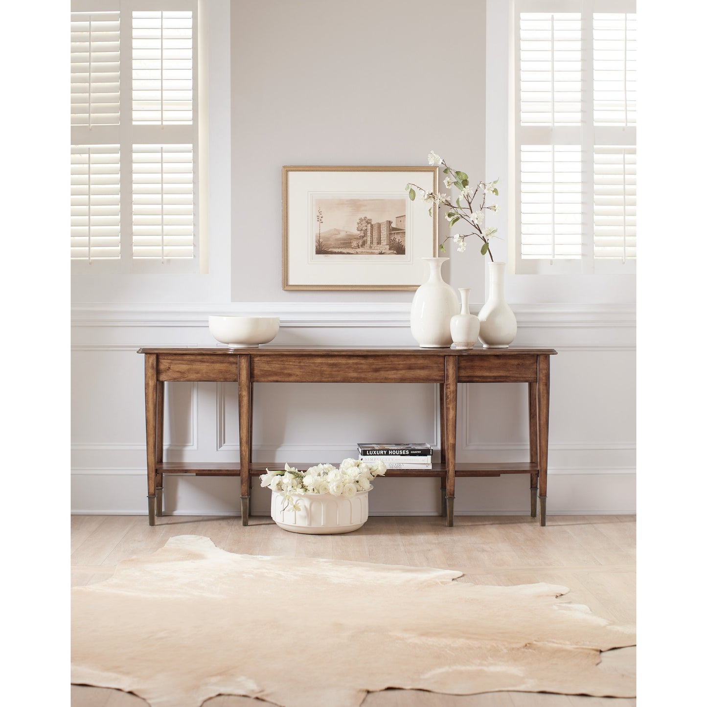 003 SI-1749688 | Lifestyle | Skinny Console Table by Hooker Furniture in medium birch. Made from birch, acacia in a traditional style.