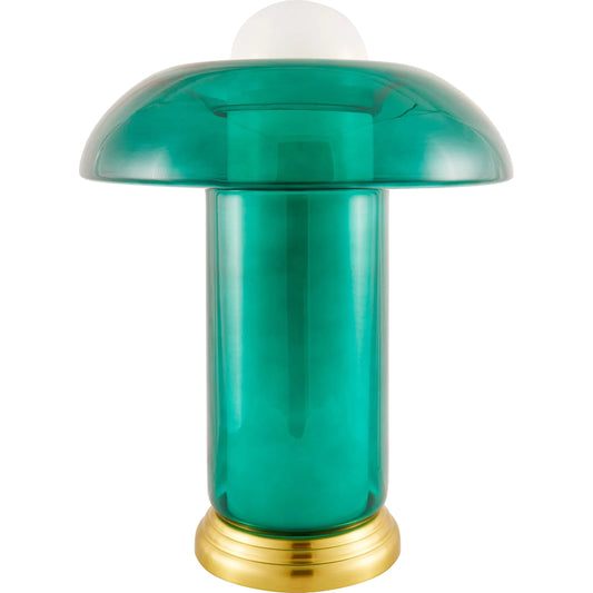 Wainaku Accent Table Lamp by Livabliss in body: blue; shade: blue; cord: translucent and hand painted. Made from glass in a eclectic & global style.