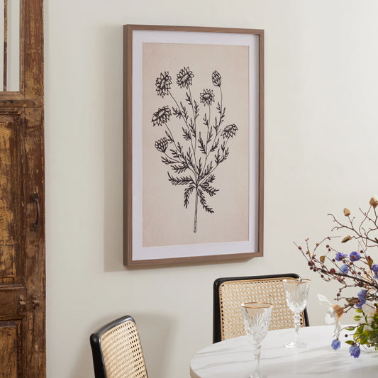 Shiawassee Cut Flora Wall Art by HedgeApple Essentials in ivory, black. Made from mdf, iron in a modern style.