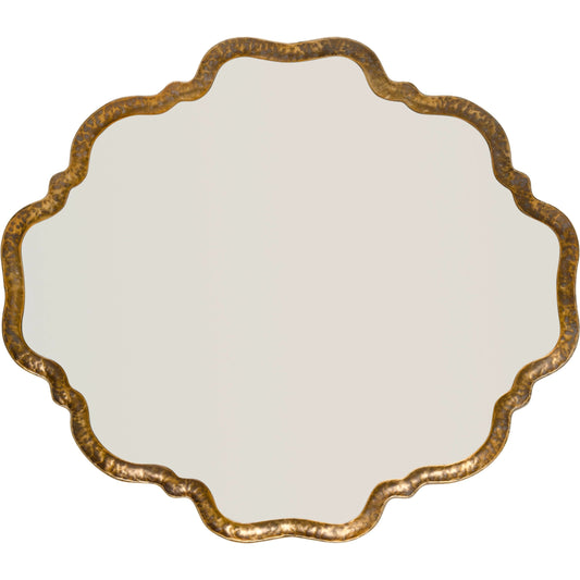 Elise Mirror by Lifestyle by JY in antique gold. Made from metal in a transitional style.