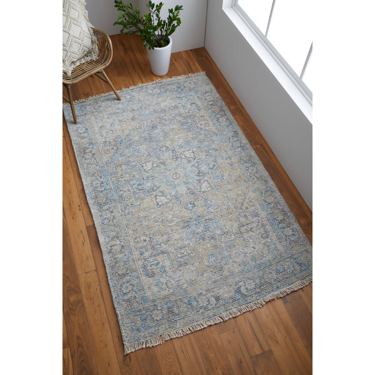 018 SI-1754240,SI-1754241,SI-1754242,SI-1754243,SI-1754244,SI-1754245 | Lifestyle | Caldwell Transitional Rug - 8802F by Feizy in blue, gray, tan. Made from wool, viscose in a unique style.