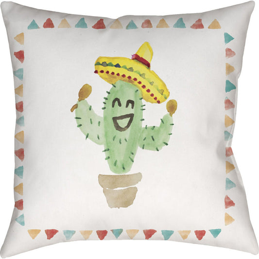 Cactus Pillow - 17676 by Livabliss in multicolored. Made from front: 100% polyester, back: 100% polyester in a modern style.