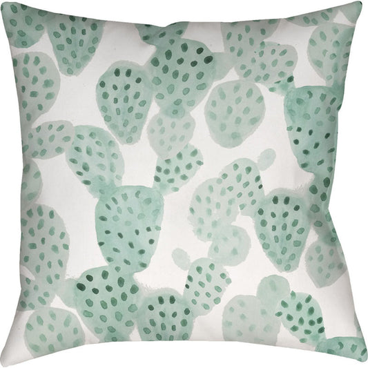 Prickly II Pillow - 6295 by Livabliss in green, neutral. Made from front: 100% polyester, back: 100% polyester in a modern style.