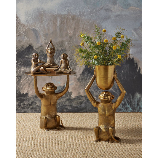 Abu Accent Table by Currey and Company in antique gold. Made from cast aluminum in a eclectic & global style.