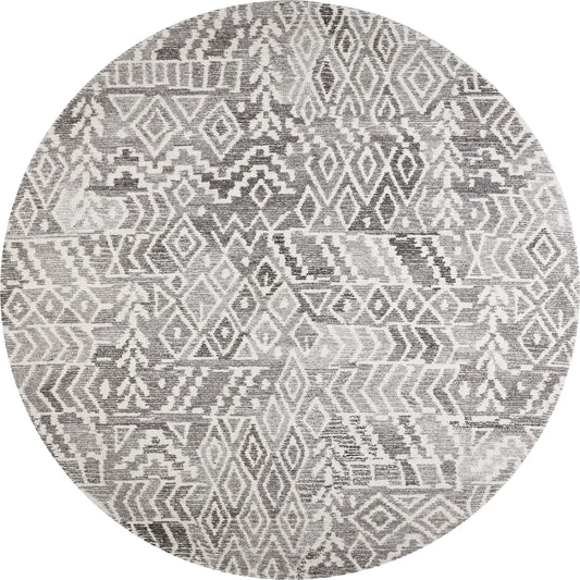 Asher Lustrous Wool Rug - 8771F by Feizy in gray, white. Made from wool, viscose in a unique style.
