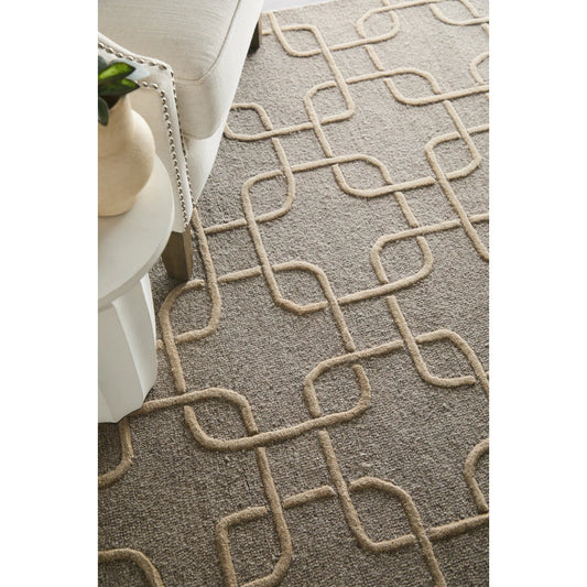 Kimball Transitional Trellis & Lattice KIM8A35F Rug by Feizy in gray, taupe, tan. Made from wool in a unique style.