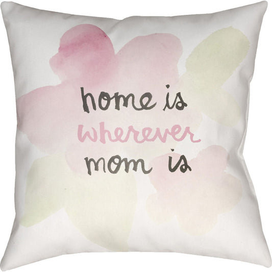 Home Pillow - 30416 by Livabliss in neutral, pink, black, green. Made from front: 100% polyester, back: 100% polyester in a modern style.