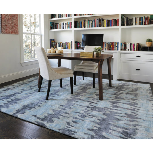Dryden Transitional Rug - 8787F by Feizy in blue, green, gray. Made from viscose, wool in a unique style.