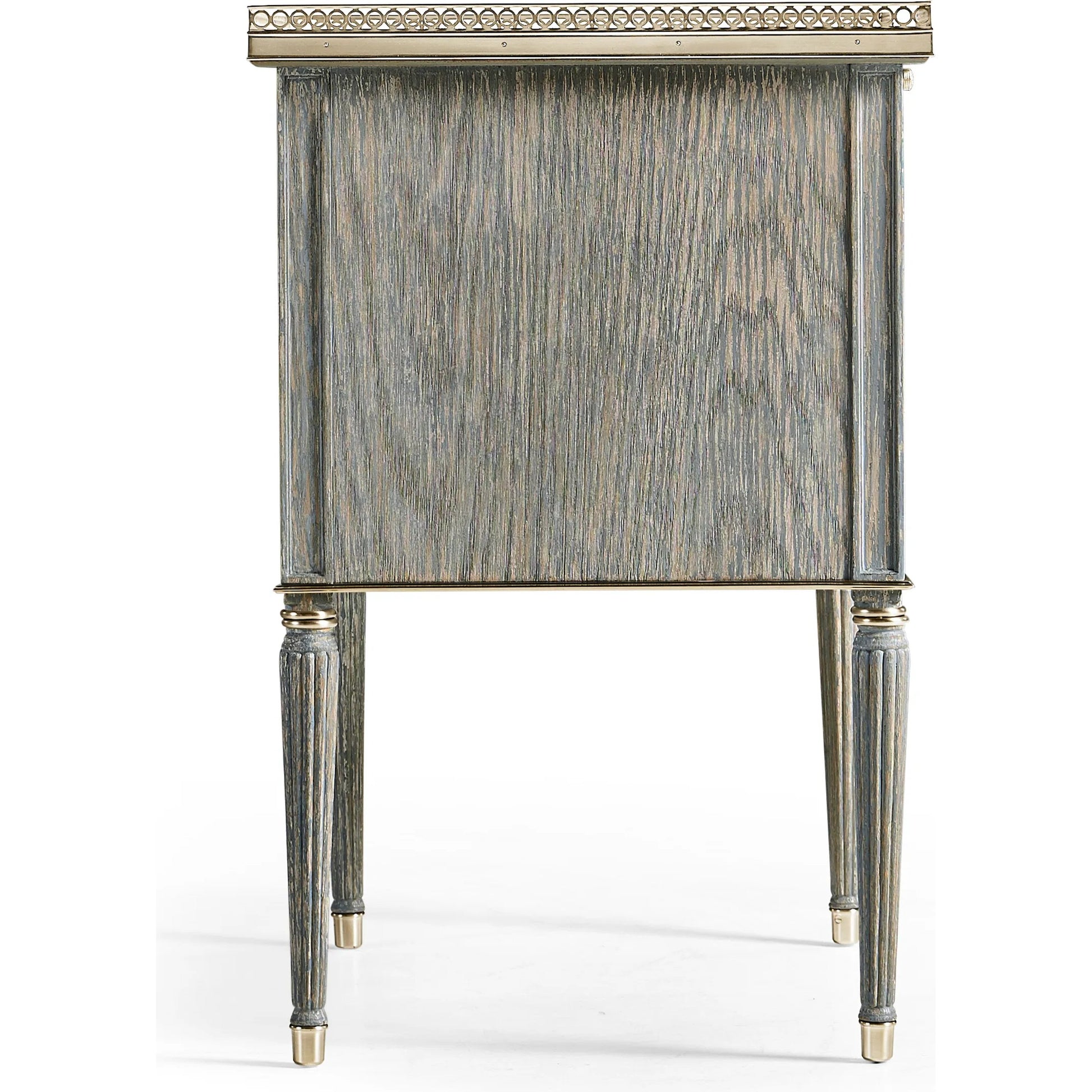 Arlingham Nightstand by Jonathan Charles in blue and chipped blue oak. Made from oak solids, veneers in a modern style.
