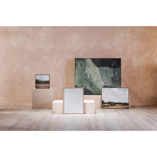 Impression Framed Painting Verdant Palette by Moe's Home Collection in warm pine. Made from print on canvas, pine frame in a modern style.