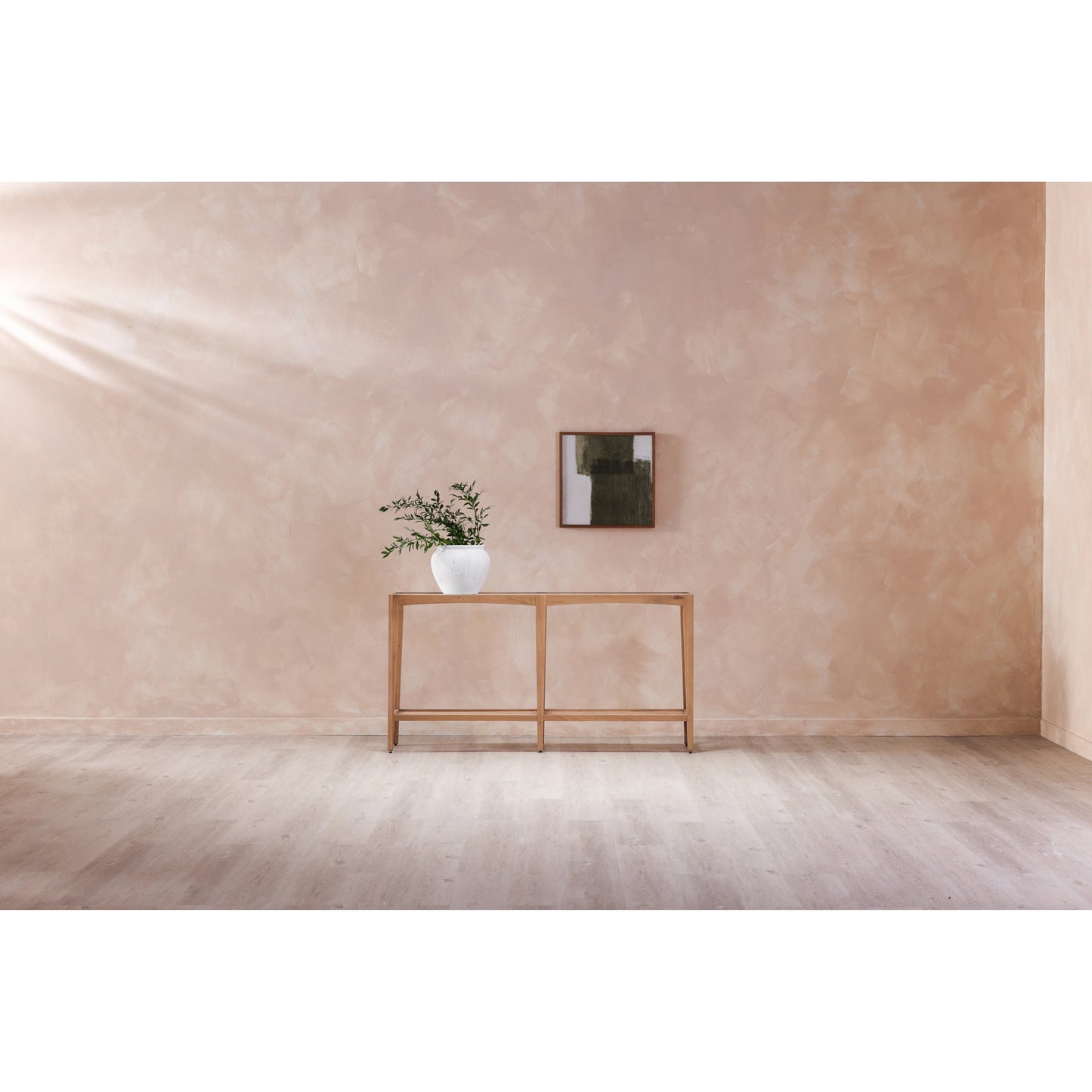 004 SI-1985179 | Lifestyle | Brush Framed Painting by Moe's Home Collection in natural pine. Made from print on canvas, pine frame in a modern style.