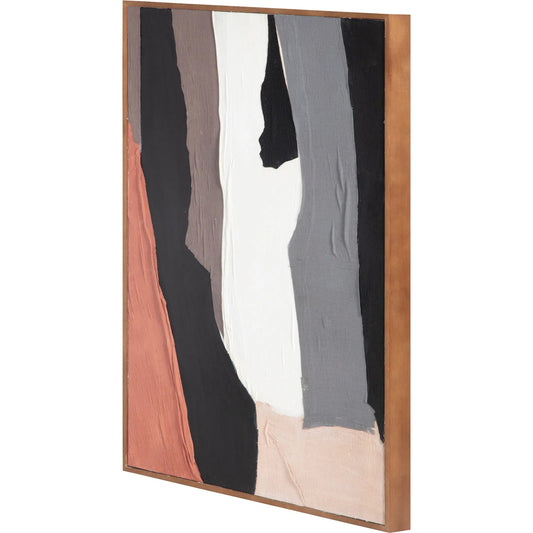 001 SI-2253884 | Primary Silo | Moda 2 Framed Painting by Moe's Home Collection. Made from design painted on canvas, canvas stretched over pine wood, brown pine wood frame in a unique style.