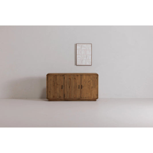 Unfold 1 Framed Print by Moe's Home Collection. Made from design printed on canvas, canvas stretched over pine wood, brown pine wood frame in a transitional style.