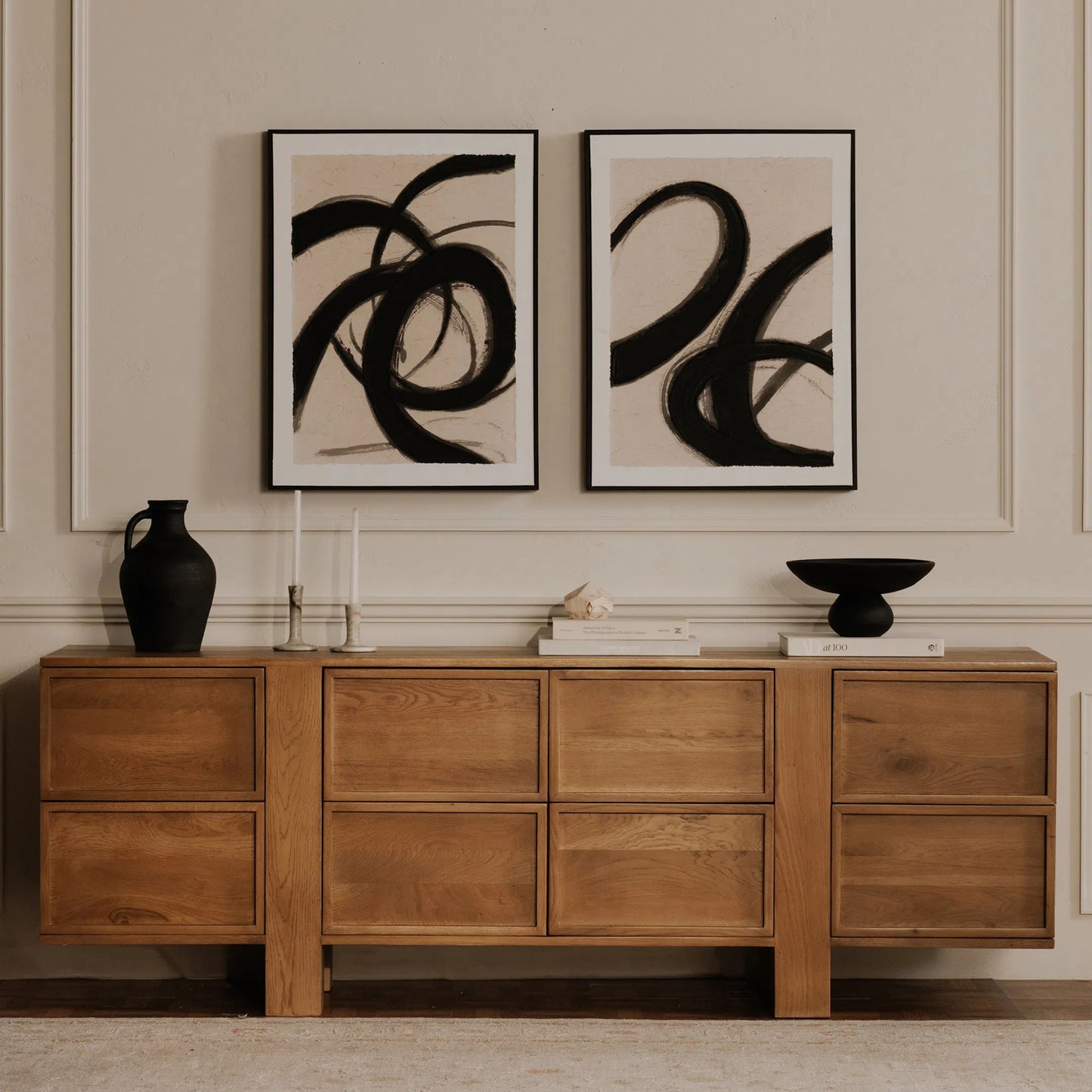 003 SI-2368242 | Lifestyle | Poet 1 Framed Painting by Moe's Home Collection in multicolor. Made from acrylic paint on canvas, solid pine frame in a transitional style.