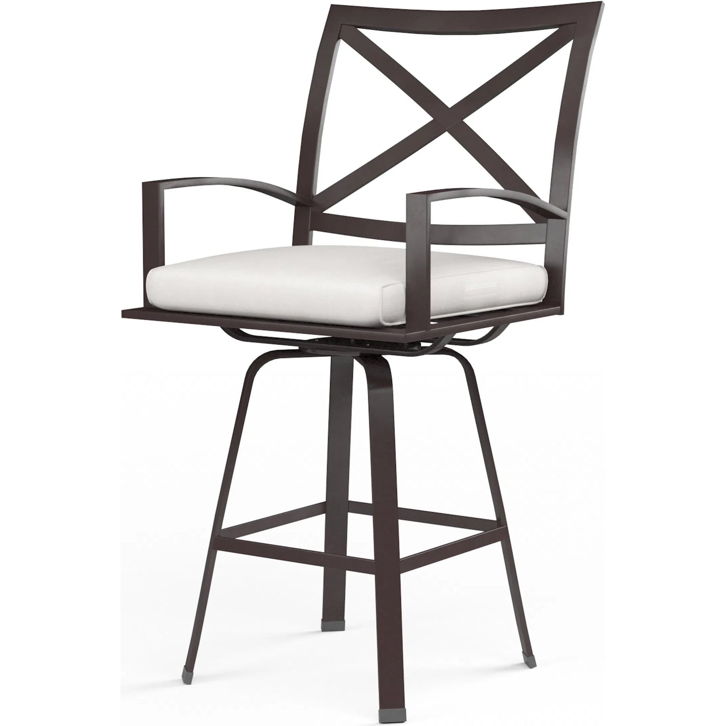 001 SI-2167004 | Primary Silo | La Outdoor Jolla Swivel Counter Stool by Sunset West in espresso. Made from aluminum in a modern style.