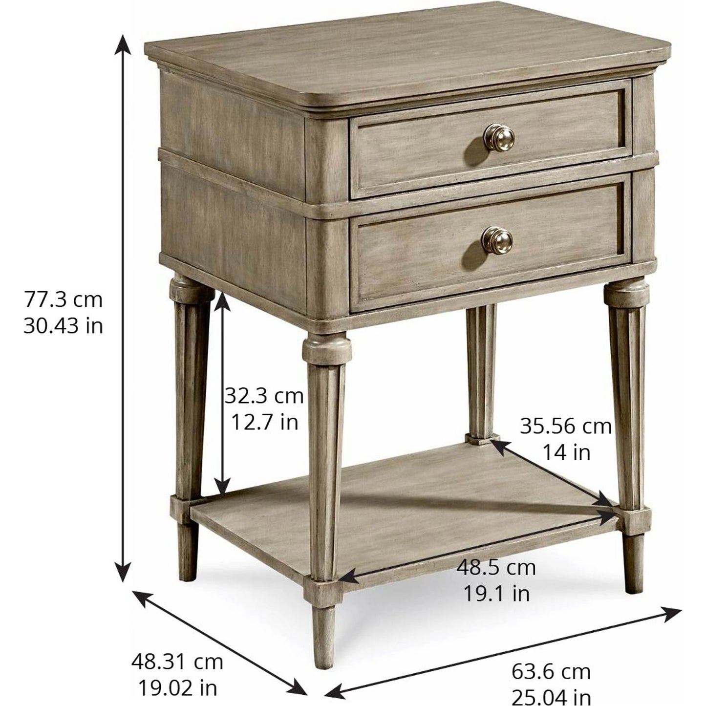 003 SR-882014 | Additional Silo | Morrissey Kirke Nightstand by A.R.T. Furniture in silver and bezel. Made from parawood solids, primavera veneers in a traditional style.