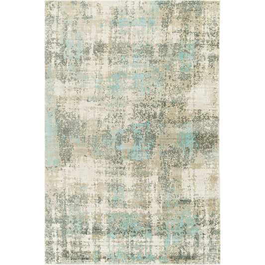 001 SI-1893585,SI-1893586 | Primary Silo | Wilson Rug - 26943 by Surya in light slate, light beige, beige, medium gray, deep teal, ice blue. Made from 60% wool, 40% viscose in a unique style.