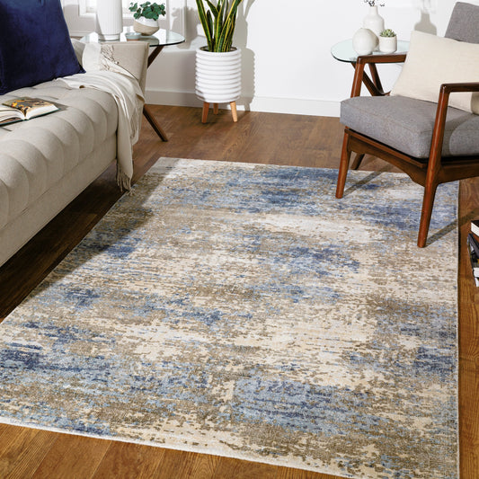 Wilson Rug - 26944 by Surya in light beige, beige, dark blue, blue. Made from 60% wool, 40% viscose in a unique style.