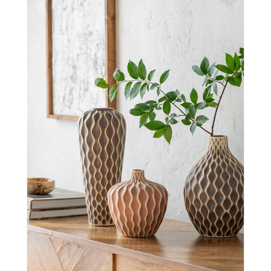 Waves - 24673 (Set of 3) by Livabliss in glazed. Made from ceramic in a transitional style.