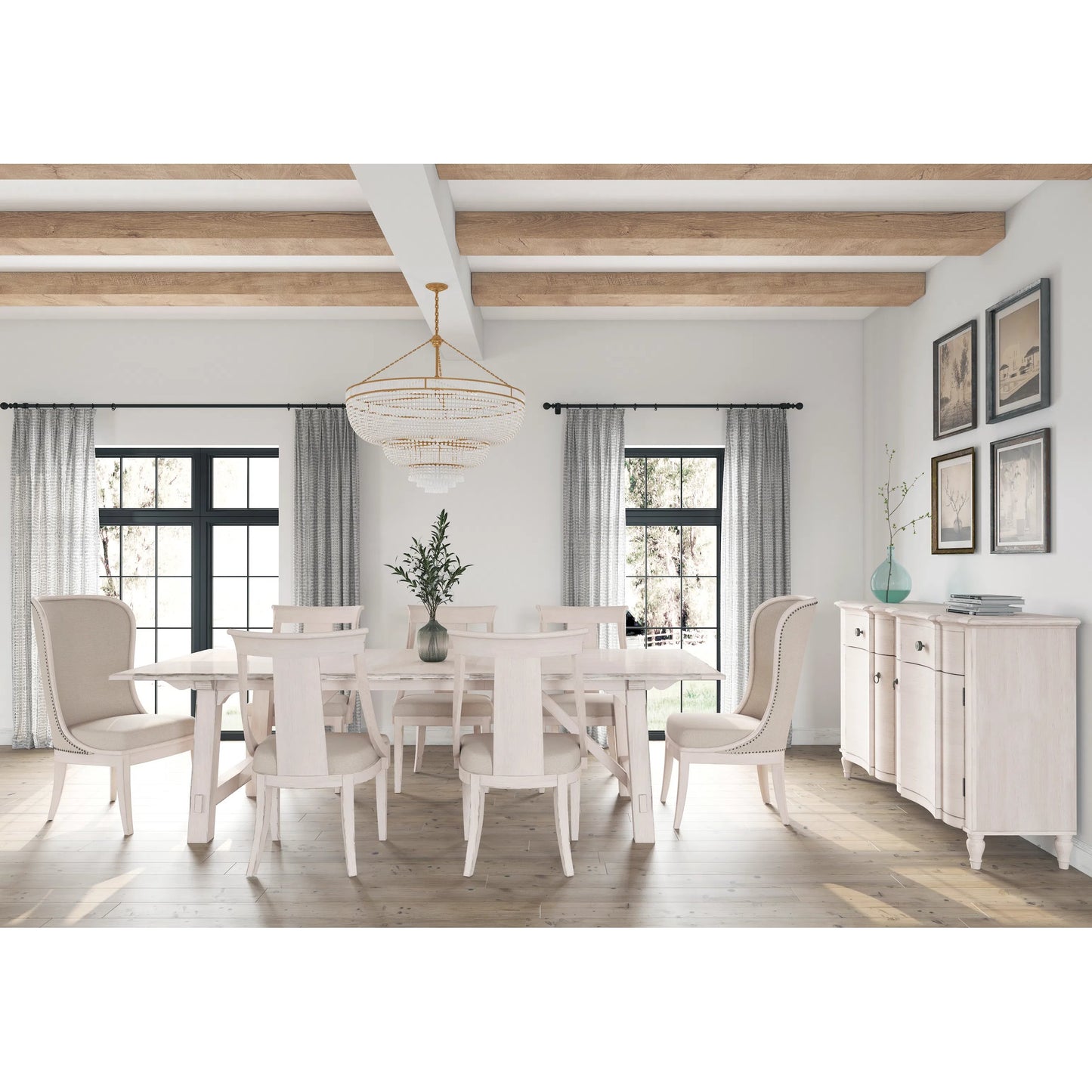 010 SI-2155750 | Lifestyle | Alcove Buffet by A.R.T. Furniture in belgian ivory. Made from acacia solids, maple veneers in a transitional style.